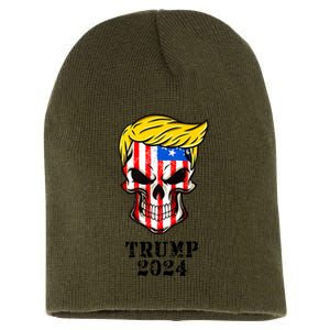 Trump 2024 Skull Short Acrylic Beanie