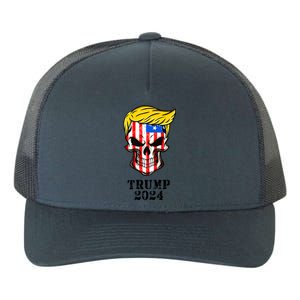 Trump 2024 Skull Yupoong Adult 5-Panel Trucker Hat