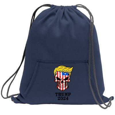 Trump 2024 Skull Sweatshirt Cinch Pack Bag