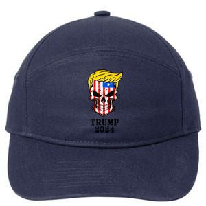 Trump 2024 Skull 7-Panel Snapback Hat