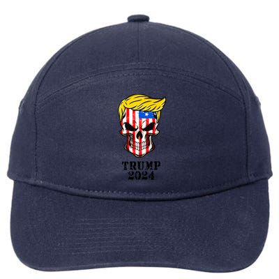 Trump 2024 Skull 7-Panel Snapback Hat