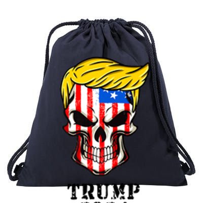 Trump 2024 Skull Drawstring Bag