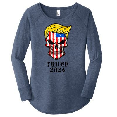 Trump 2024 Skull Women's Perfect Tri Tunic Long Sleeve Shirt