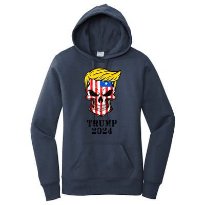 Trump 2024 Skull Women's Pullover Hoodie