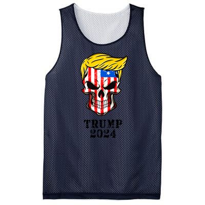 Trump 2024 Skull Mesh Reversible Basketball Jersey Tank