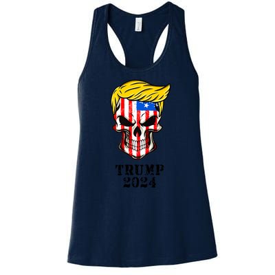 Trump 2024 Skull Women's Racerback Tank