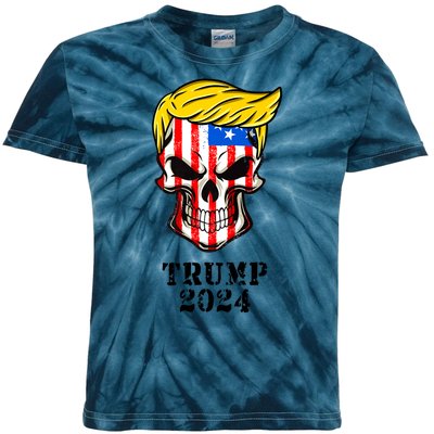 Trump 2024 Skull Kids Tie-Dye T-Shirt