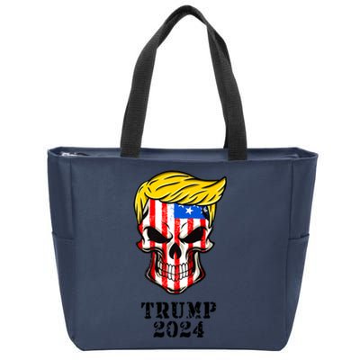 Trump 2024 Skull Zip Tote Bag