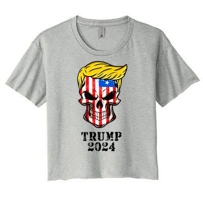 Trump 2024 Skull Women's Crop Top Tee