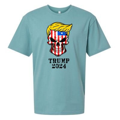 Trump 2024 Skull Sueded Cloud Jersey T-Shirt