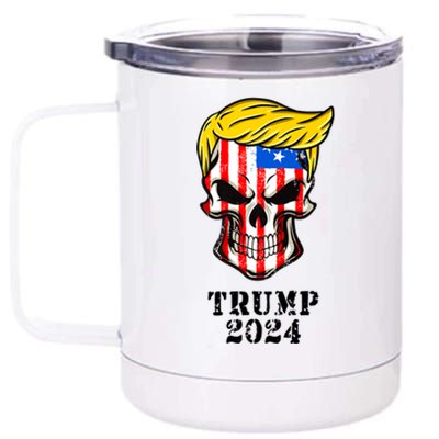 Trump 2024 Skull 12 oz Stainless Steel Tumbler Cup