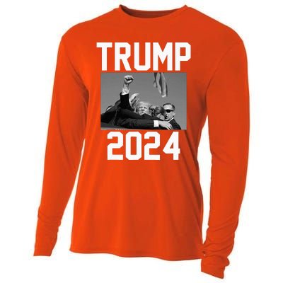 Trump 2024 Strong Fist Hand Us Vote Cooling Performance Long Sleeve Crew