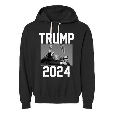 Trump 2024 Strong Fist Hand Us Vote Garment-Dyed Fleece Hoodie