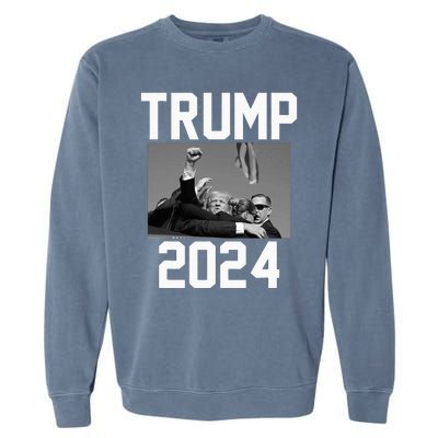 Trump 2024 Strong Fist Hand Us Vote Garment-Dyed Sweatshirt