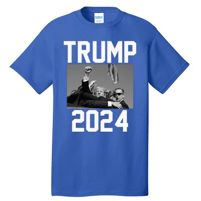 Trump 2024 Strong Fist Hand Us Vote Tall T-Shirt