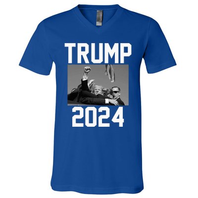 Trump 2024 Strong Fist Hand Us Vote V-Neck T-Shirt