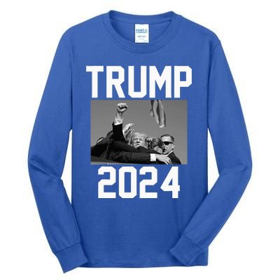 Trump 2024 Strong Fist Hand Us Vote Tall Long Sleeve T-Shirt