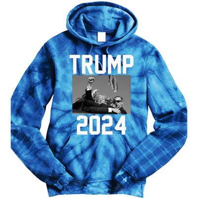 Trump 2024 Strong Fist Hand Us Vote Tie Dye Hoodie