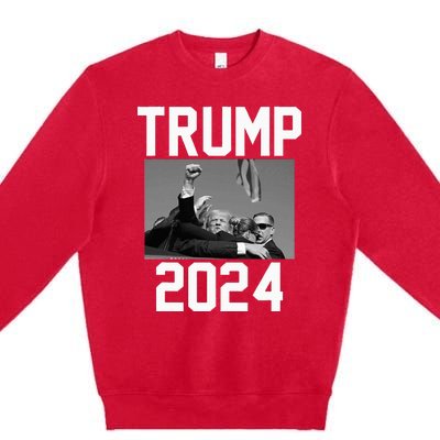 Trump 2024 Strong Fist Hand Us Vote Premium Crewneck Sweatshirt