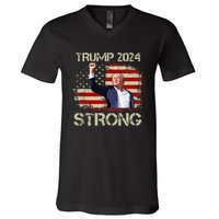 Trump 2024 Strong Fist Hand Us Vote Tank Top V-Neck T-Shirt