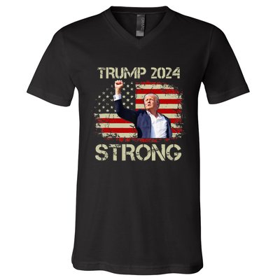 Trump 2024 Strong Fist Hand Us Vote Tank Top V-Neck T-Shirt