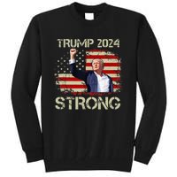 Trump 2024 Strong Fist Hand Us Vote Tank Top Tall Sweatshirt