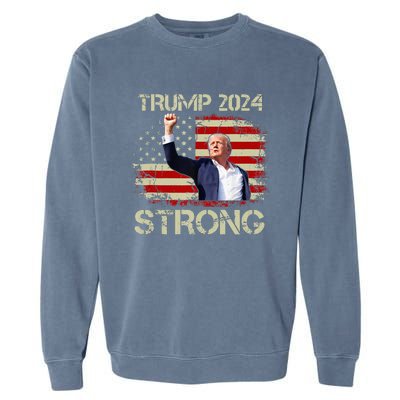 Trump 2024 Strong Fist Hand Us Vote Tank Top Garment-Dyed Sweatshirt