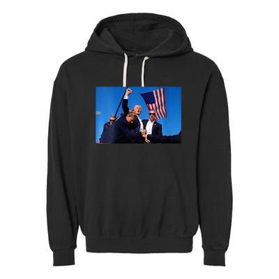 Trump 2024 Strong Rally Fist Hand Us Vote Premium Garment-Dyed Fleece Hoodie