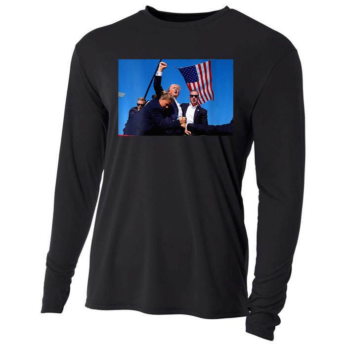 Trump 2024 Strong Rally Fist Hand Us Vote Premium Cooling Performance Long Sleeve Crew