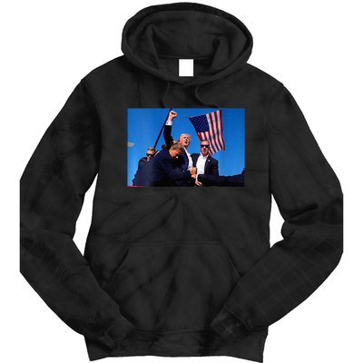 Trump 2024 Strong Rally Fist Hand Us Vote Premium Tie Dye Hoodie