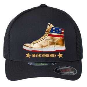 Trump 2024 Sneakers Never Surrender Pro Trump Gift Flexfit Unipanel Trucker Cap