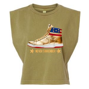 Trump 2024 Sneakers Never Surrender Pro Trump Gift Garment-Dyed Women's Muscle Tee