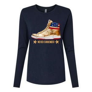 Trump 2024 Sneakers Never Surrender Pro Trump Gift Womens Cotton Relaxed Long Sleeve T-Shirt