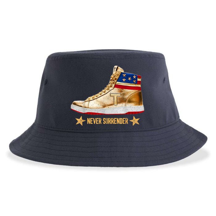 Trump 2024 Sneakers Never Surrender Pro Trump Gift Sustainable Bucket Hat