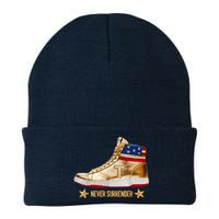 Trump 2024 Sneakers Never Surrender Pro Trump Gift Knit Cap Winter Beanie