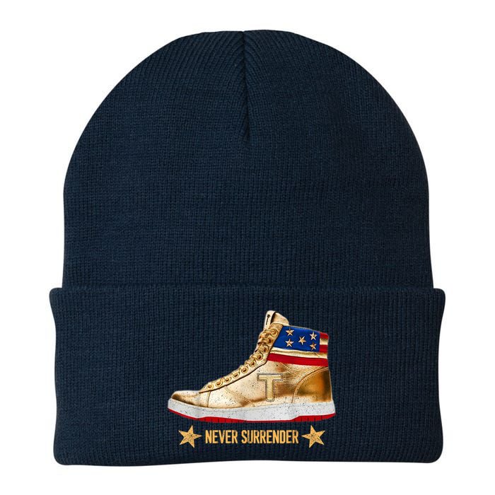 Trump 2024 Sneakers Never Surrender Pro Trump Gift Knit Cap Winter Beanie