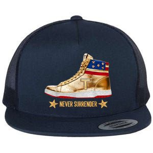 Trump 2024 Sneakers Never Surrender Pro Trump Gift Flat Bill Trucker Hat