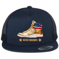 Trump 2024 Sneakers Never Surrender Pro Trump Gift Flat Bill Trucker Hat