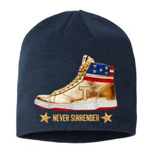 Trump 2024 Sneakers Never Surrender Pro Trump Gift Sustainable Beanie