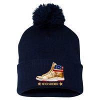 Trump 2024 Sneakers Never Surrender Pro Trump Gift Pom Pom 12in Knit Beanie