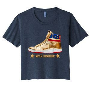 Trump 2024 Sneakers Never Surrender Pro Trump Gift Women's Crop Top Tee