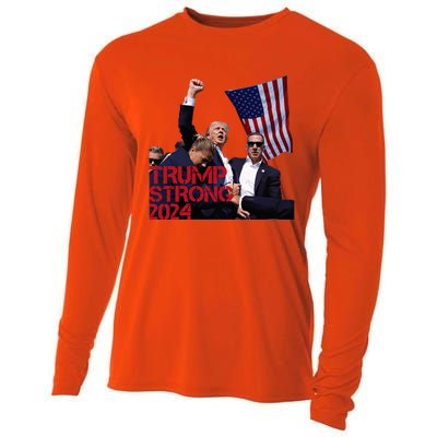 Trump 2024 Strong Fist Hand Us Vote Cooling Performance Long Sleeve Crew