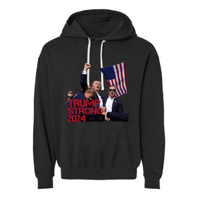 Trump 2024 Strong Fist Hand Us Vote Garment-Dyed Fleece Hoodie