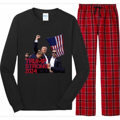 Trump 2024 Strong Fist Hand Us Vote Long Sleeve Pajama Set