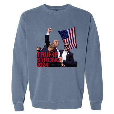 Trump 2024 Strong Fist Hand Us Vote Garment-Dyed Sweatshirt