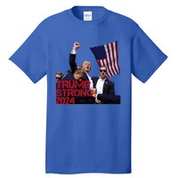 Trump 2024 Strong Fist Hand Us Vote Tall T-Shirt