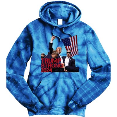 Trump 2024 Strong Fist Hand Us Vote Tie Dye Hoodie