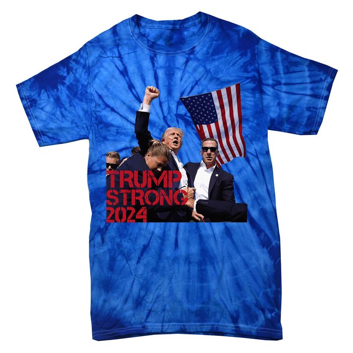 Trump 2024 Strong Fist Hand Us Vote Tie-Dye T-Shirt