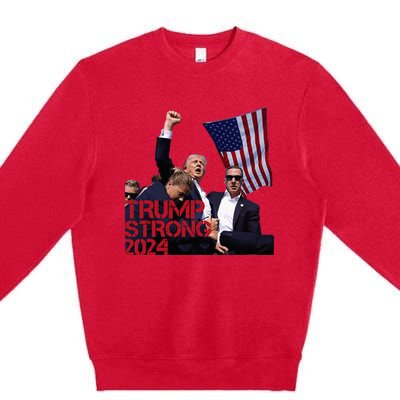 Trump 2024 Strong Fist Hand Us Vote Premium Crewneck Sweatshirt