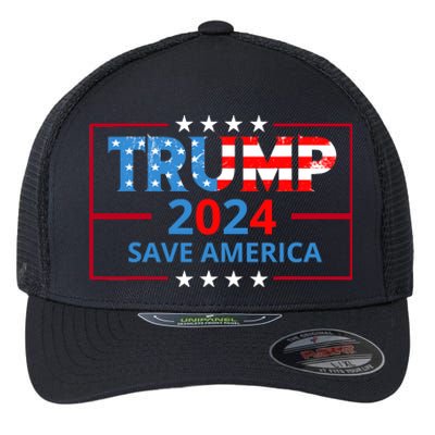 Trump 2024 Save America Trump 2024 Flexfit Unipanel Trucker Cap